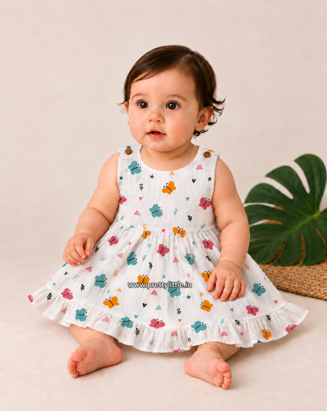 Little Friends Animal Print Muslin Frock – 9–12 & 18–24 Months