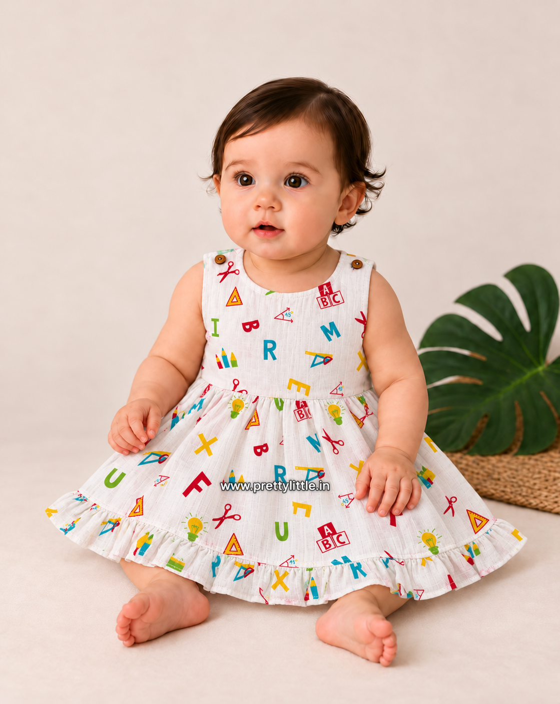 Little Friends Animal Print Muslin Frock – 9–12 & 18–24 Months