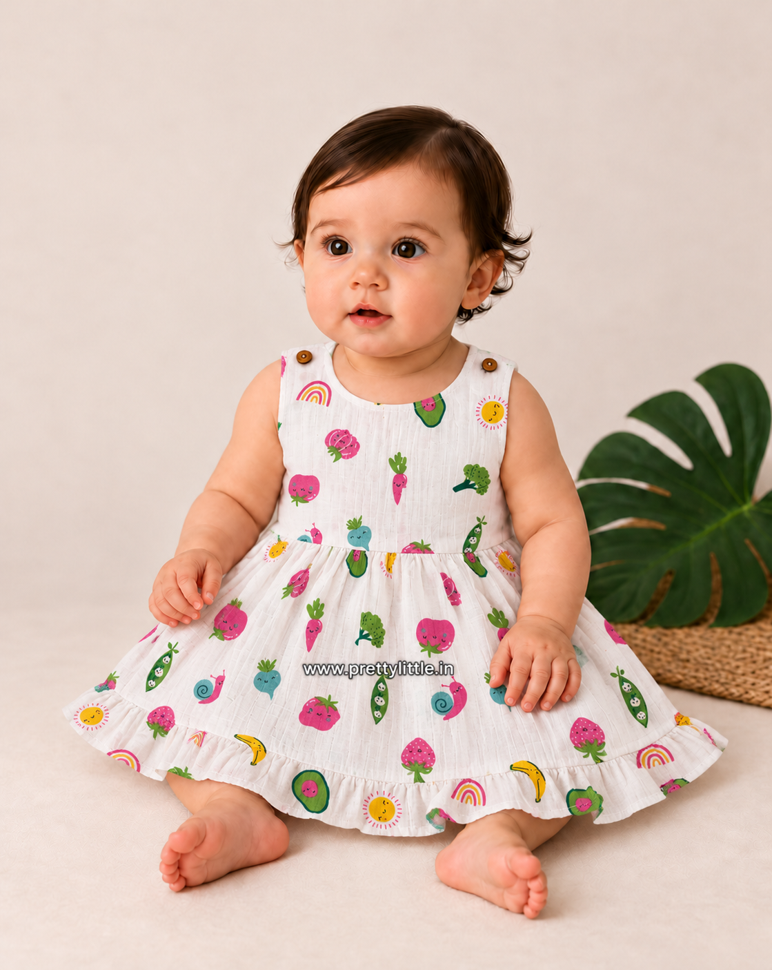 Little Friends Animal Print Muslin Frock – 9–12 & 18–24 Months