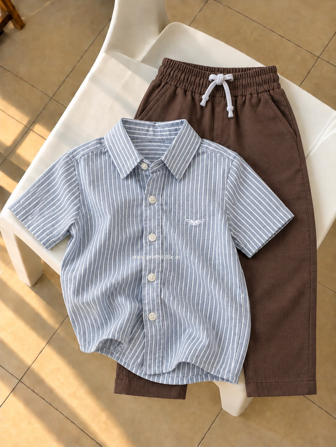 |Charming Stripes Boys’ Shirt & Trouser Set  |1-7 year