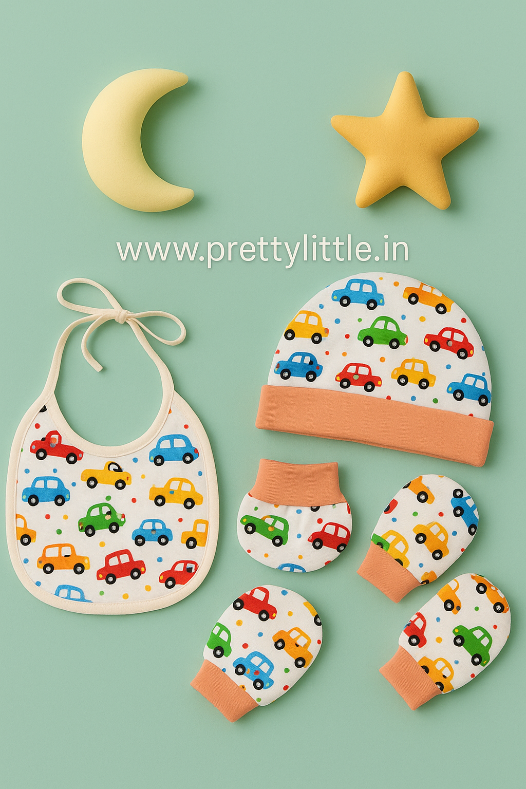 Cap mitten Bib 4Pc Set - Printed (Best combo dispatch) Combo