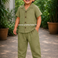 Crinkled Muslin Unisex sleeve Co-ord Set – Pack of 3 | 1-4 Years