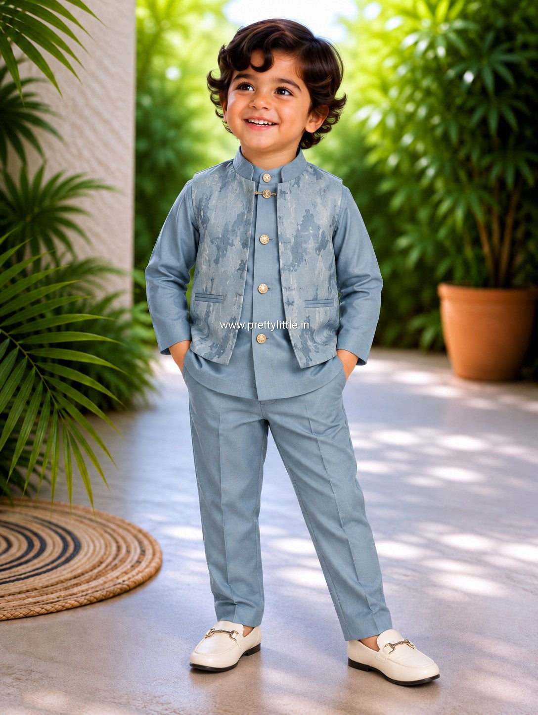 Aarush Royal Festive Waistcoat Set – Boys (5–6 Years)✨