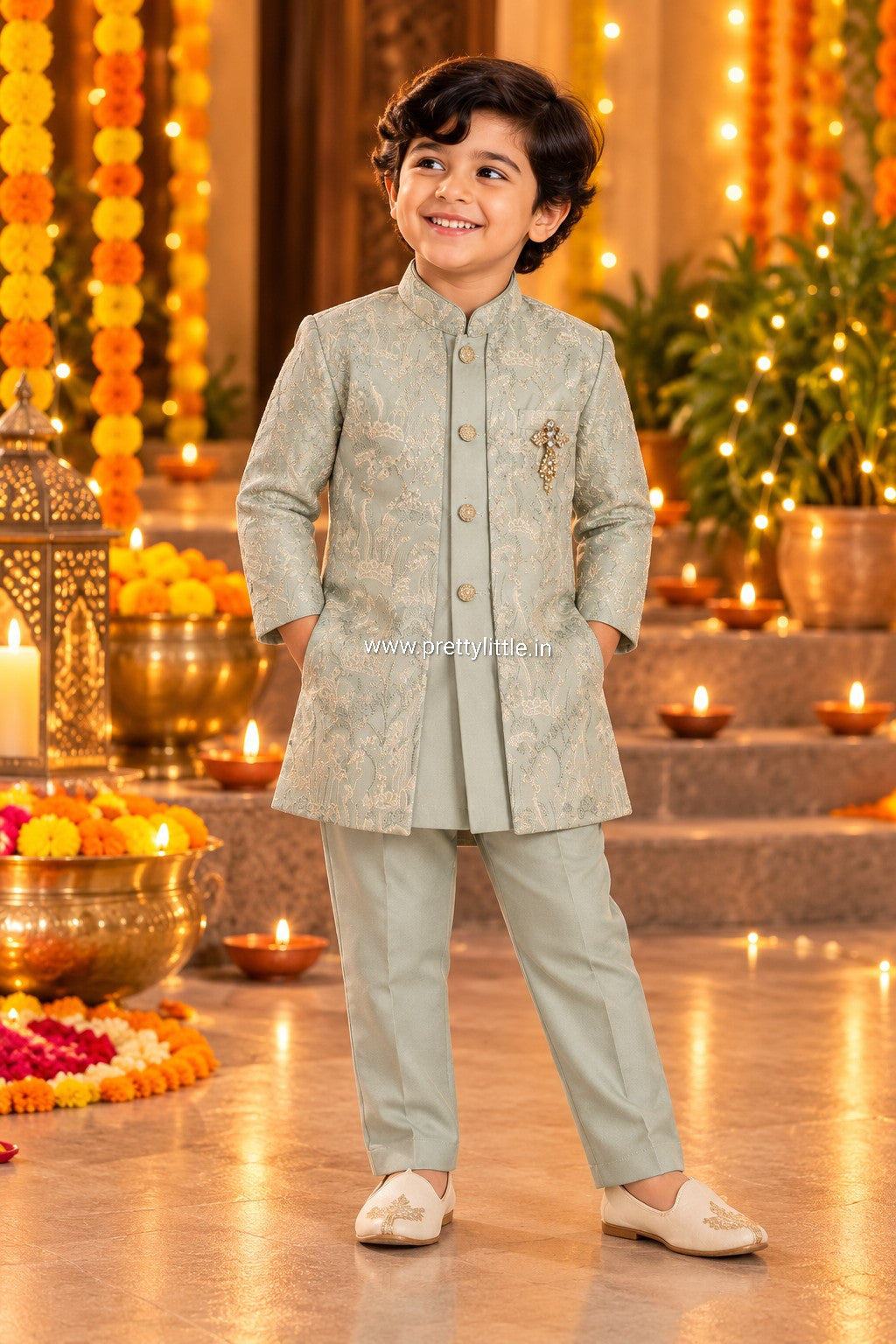 Aarush Royal Festive Waistcoat Set – Boys (5–6 Years)✨