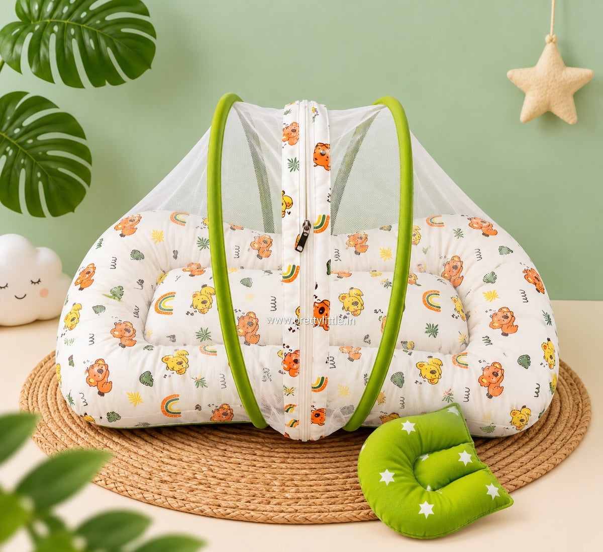 CozyNest Baby Mosquito Net Bed with Pillow 🌿