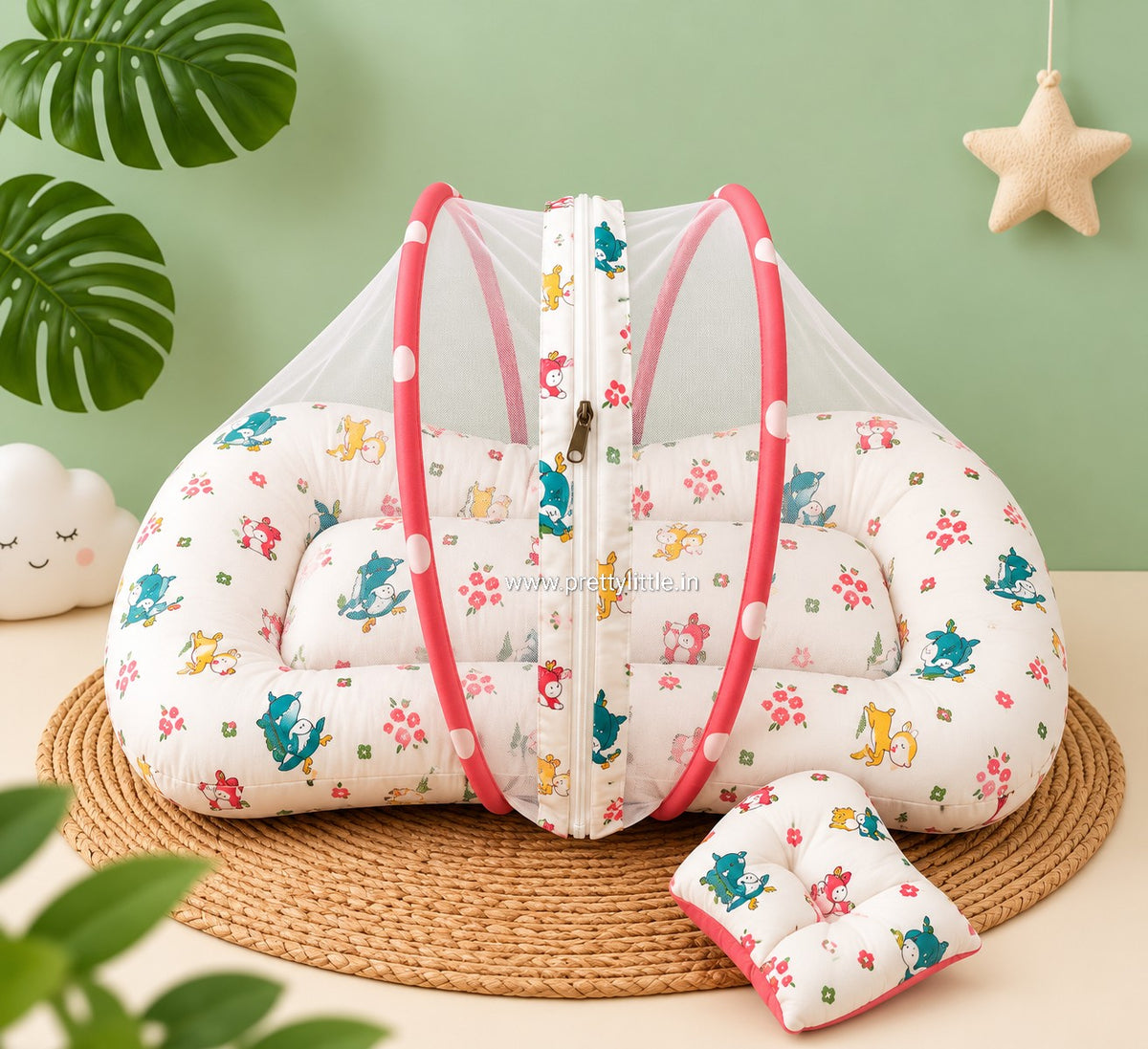 CozyNest Baby Mosquito Net Bed with Pillow 🌿