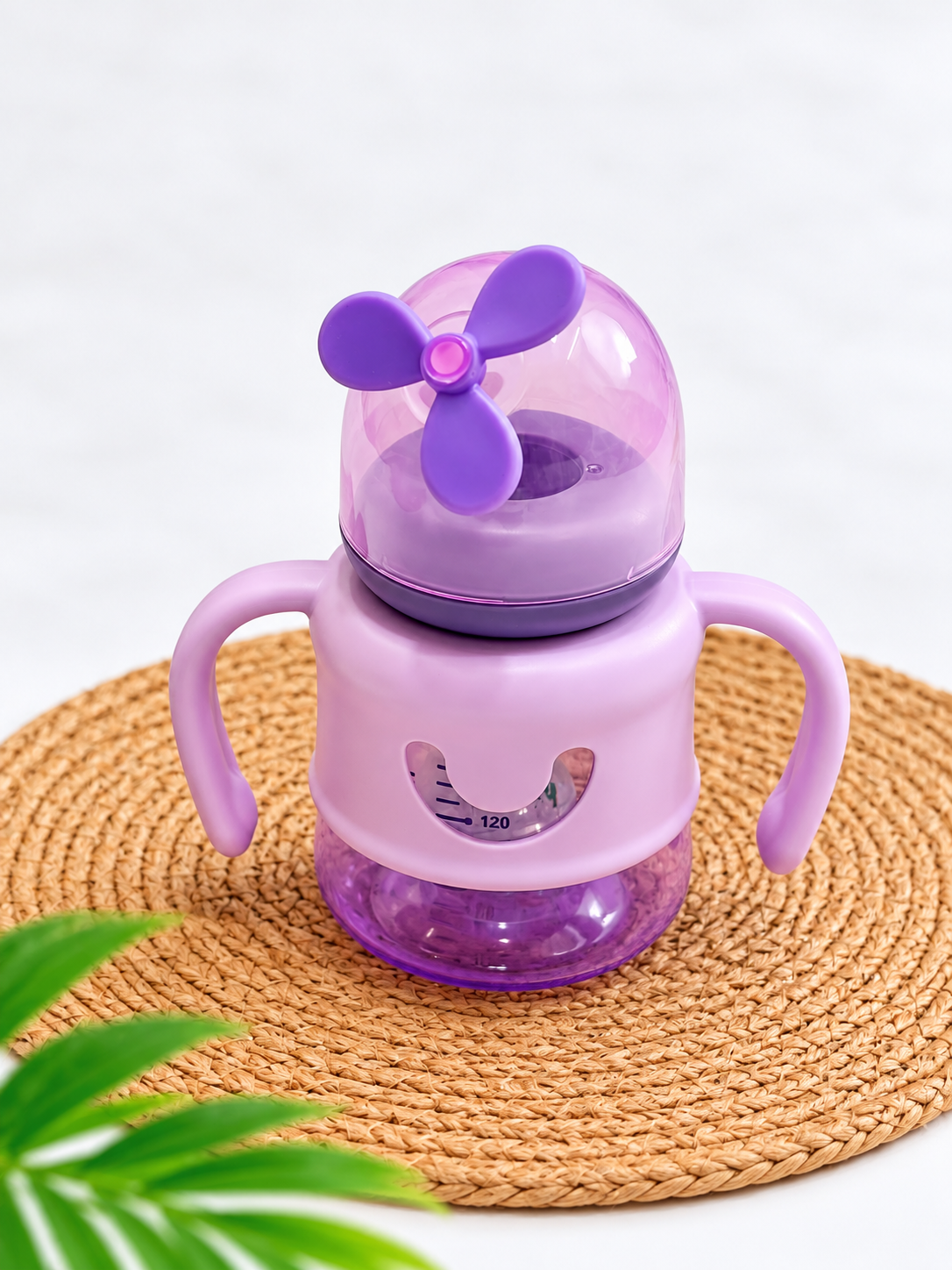 Baby Sippy Cup with Handles & Fan Design