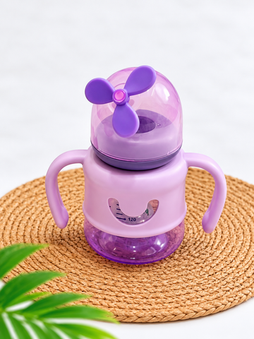 Baby Sippy Cup with Handles & Fan Design