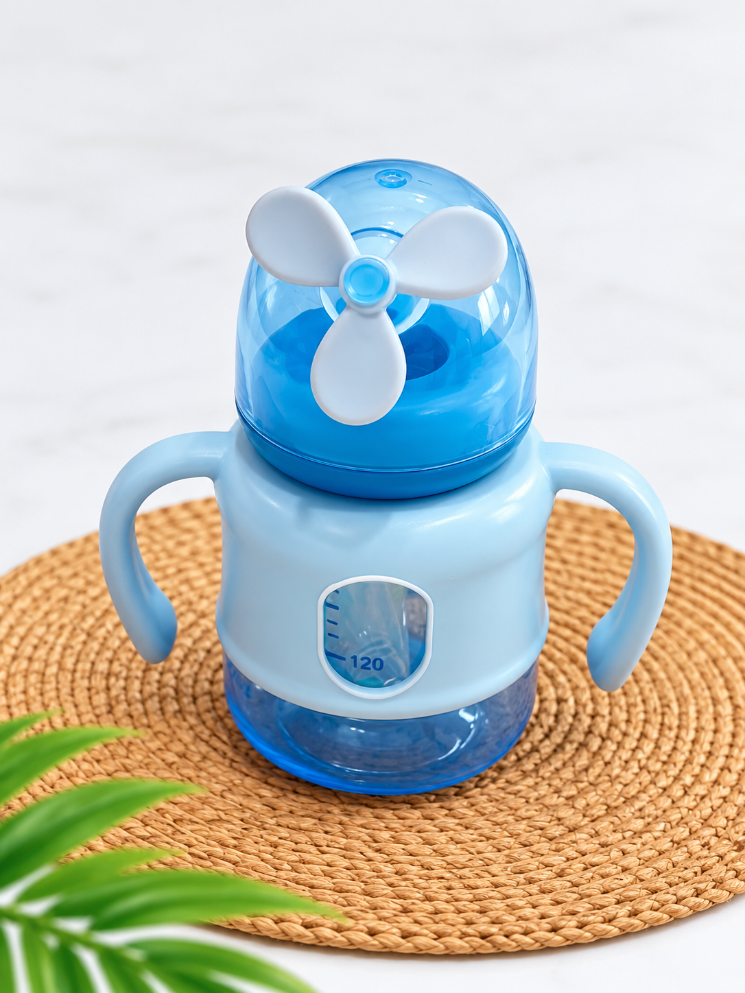 Baby Sippy Cup with Handles & Fan Design
