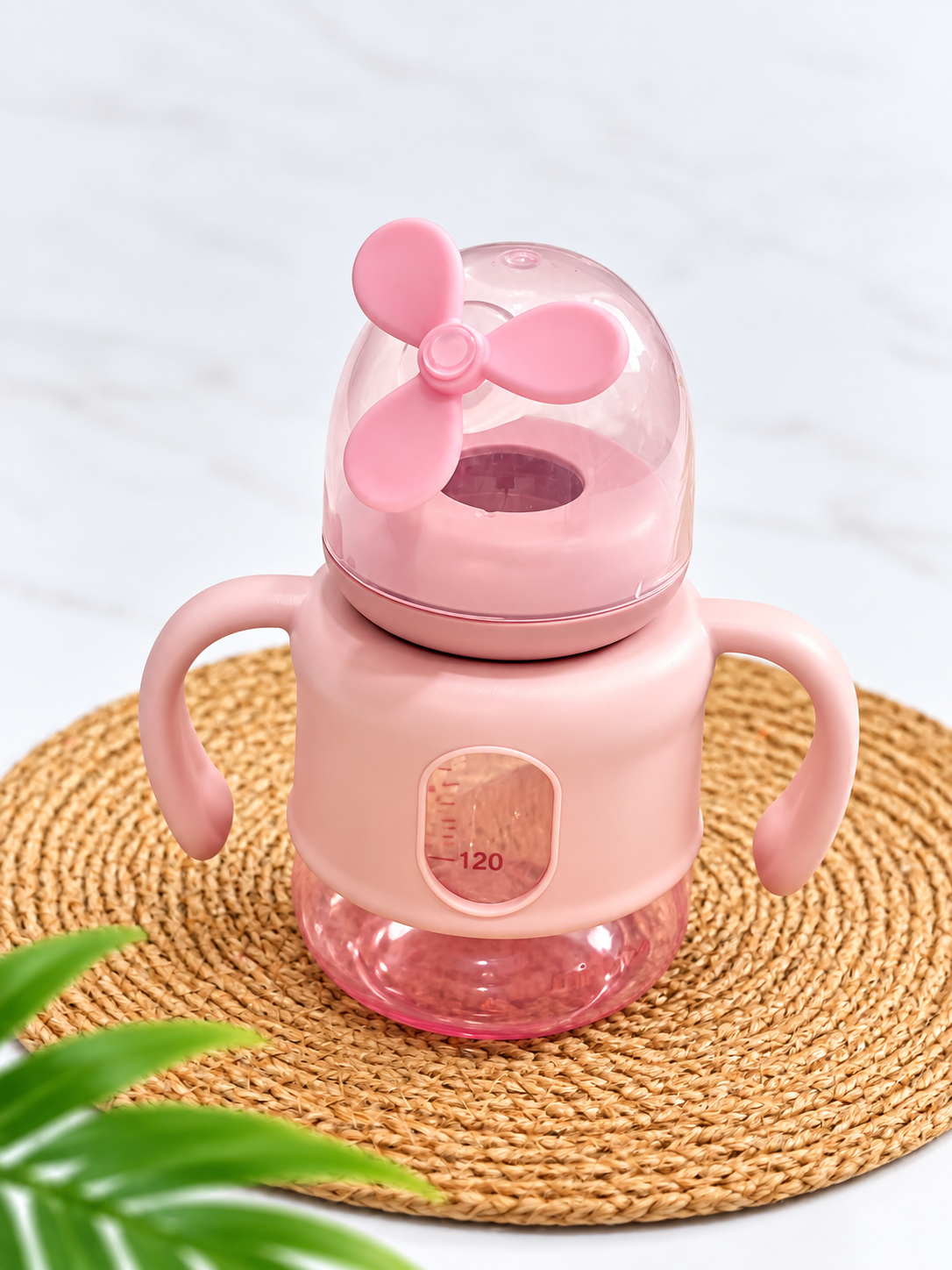 Baby Sippy Cup with Handles & Fan Design