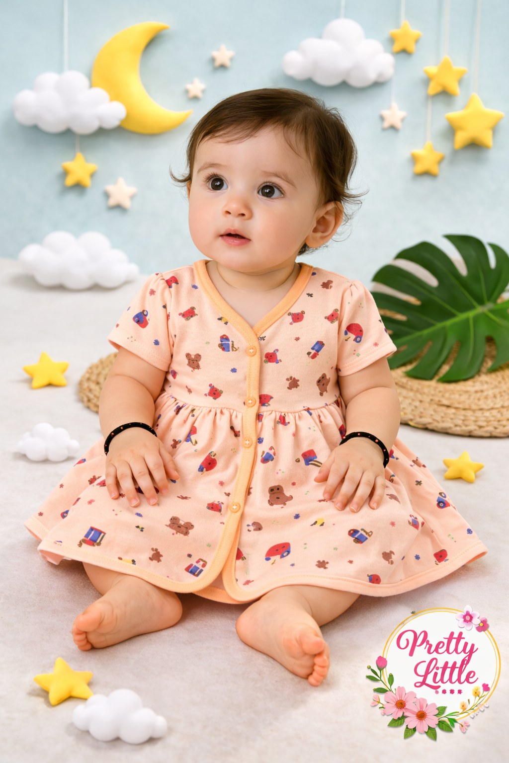 (Any 5) Combo Pack of Muslin color soft Frocks for Babies