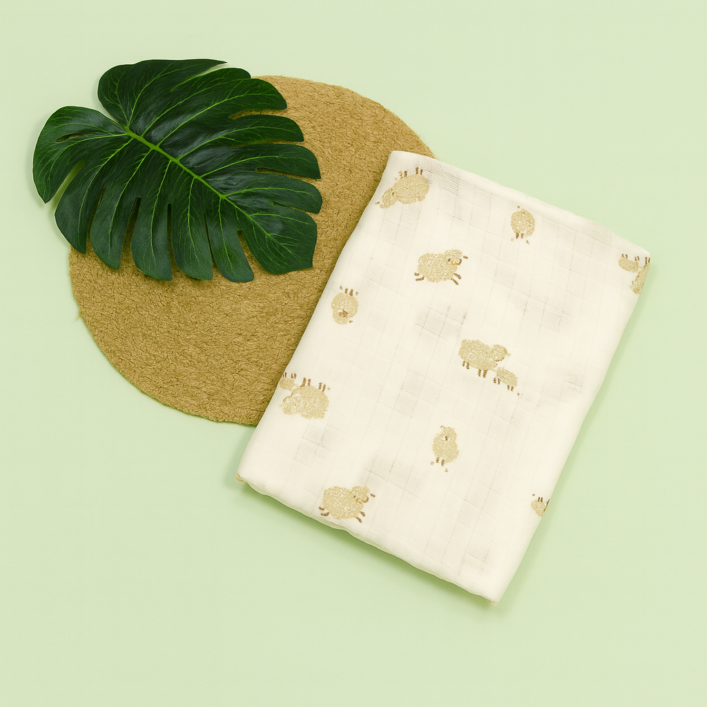 Pack of 3 Double Layer Muslin Swaddles - Soft & Breathable Cotton
