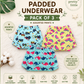 Reusable Dry Feel Padded Underwear | Baby Potty Training Pants (assorted prints)