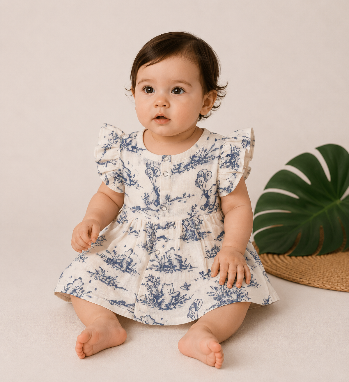 Pretty Little cloud  Muslin Baby Frock | 0–2 Years | Soft & Breathable