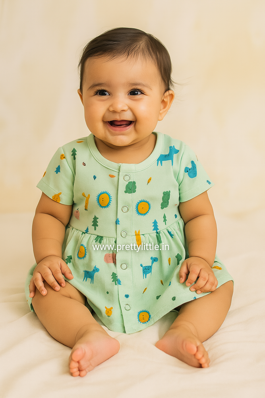 Pretty Little cutest Muslin Baby Frock | 0–2 Years | Soft & Breathable