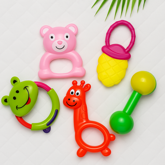 Baby Rattle & Teether Set (7Pcs) - Fun & Soothing