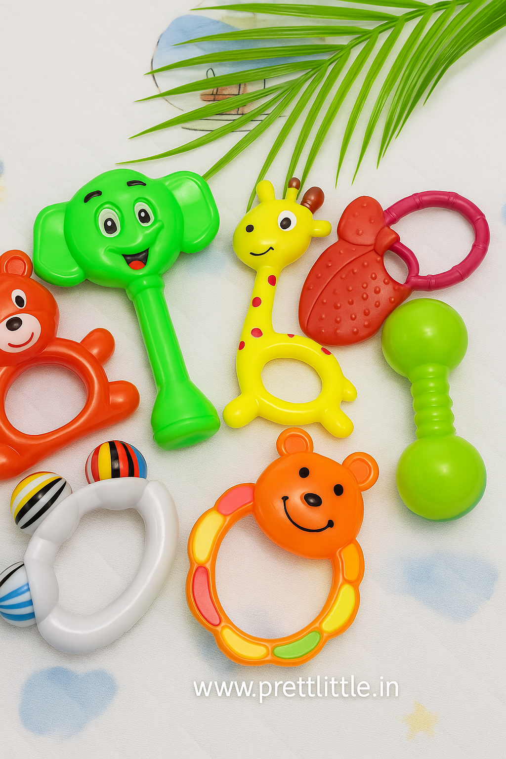 Baby Rattle & Teether Set (7Pcs) - Fun & Soothing