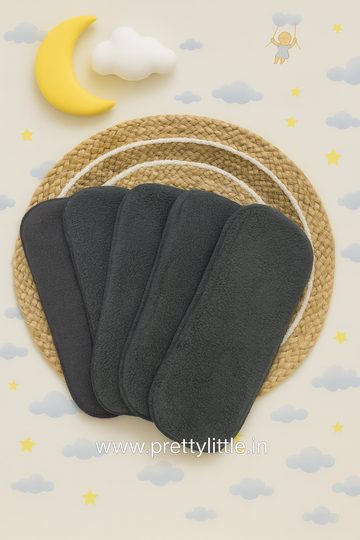 Charcoal  Reusable Extra diaper Insert – (Pack of 5)