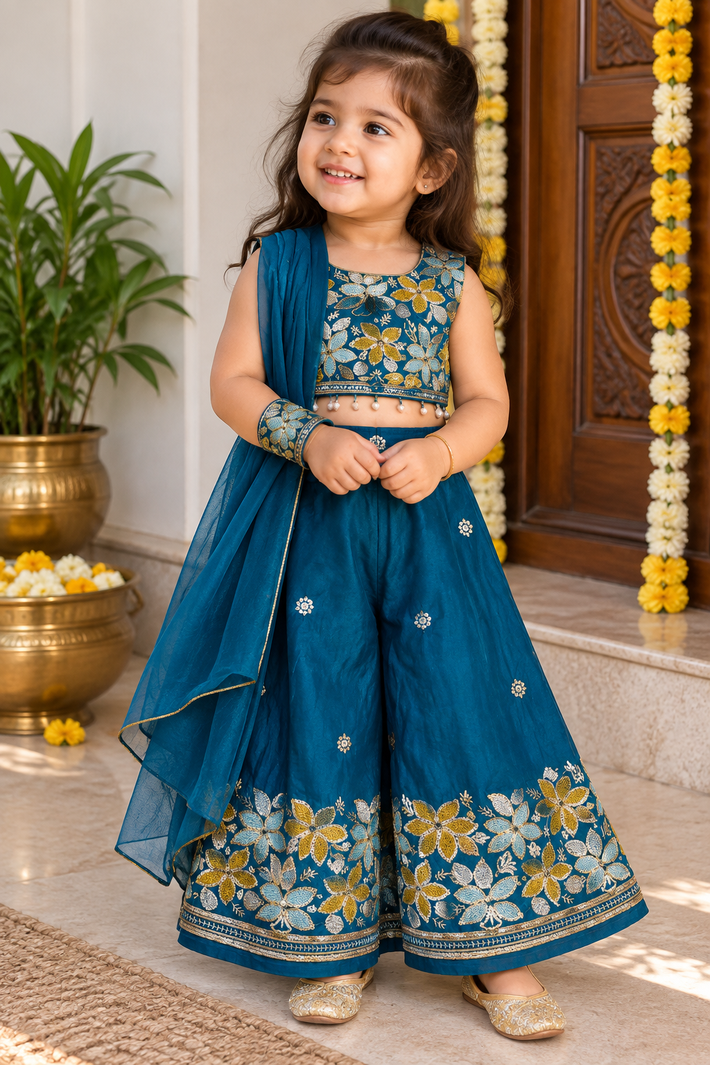 Vega Festive Sharara Set | Girls Ethnic Wear