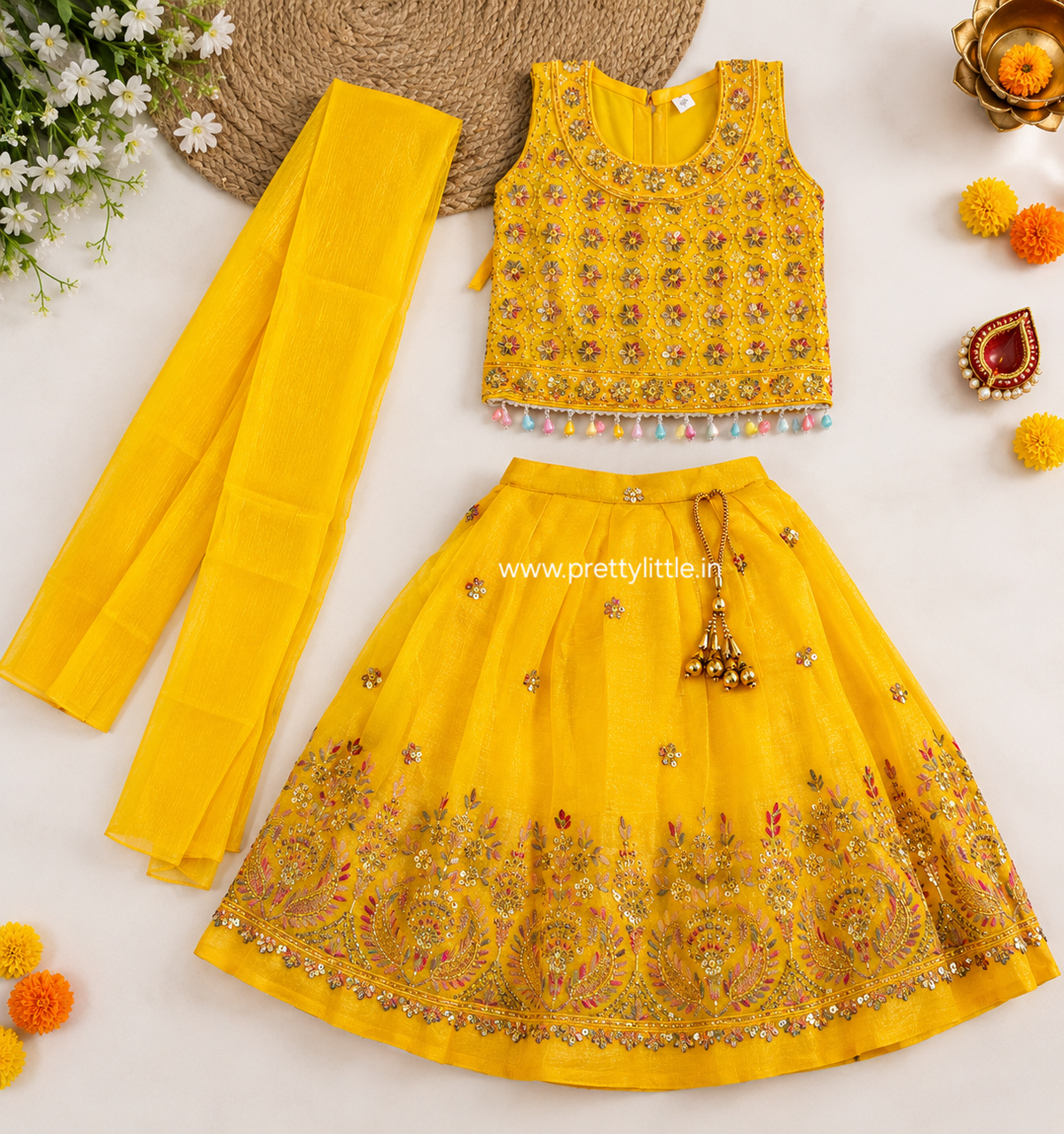 Ishani Festive Mirror Work Lehenga Set