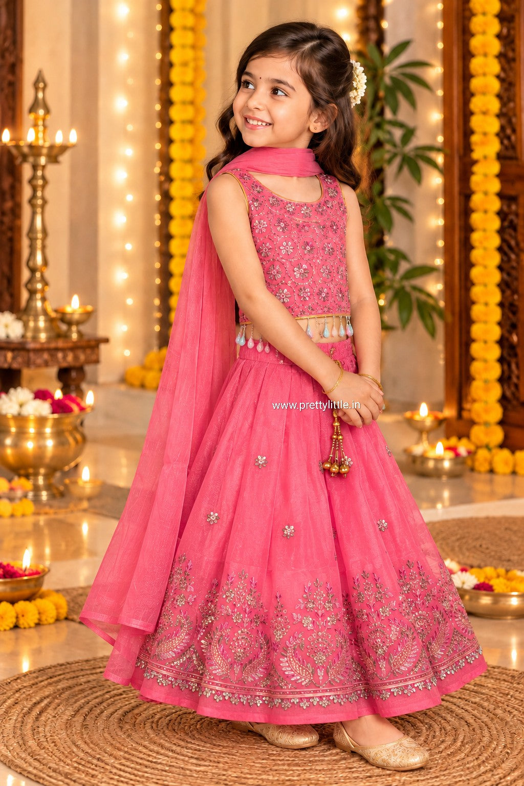 Ishani Festive Mirror Work Lehenga Set