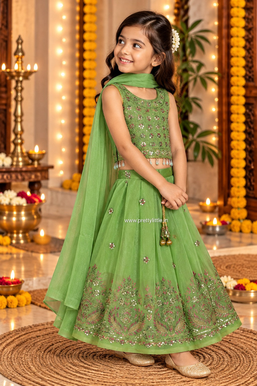 Ishani Festive Mirror Work Lehenga Set