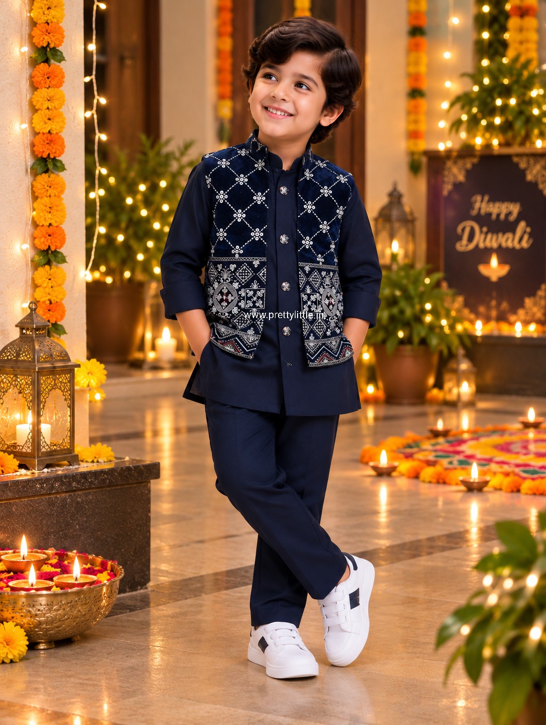 Aarush Royal Festive Waistcoat Set – Boys (5–6 Years)✨