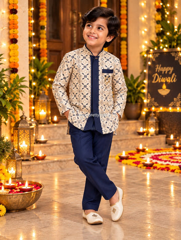 Aarush Royal Festive Waistcoat Set – Boys (5–6 Years)✨