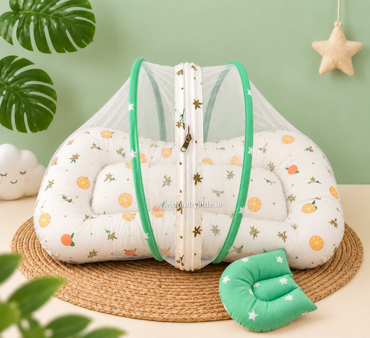 CozyNest Baby Mosquito Net Bed with Pillow 🌿