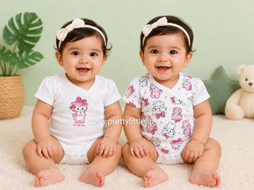 Cuddle Kitty Wrap Onesies – Pack of 2 | 0–3 Months