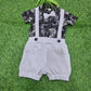 Stylish Dungri Baby Outfit with Suspenders, Bow Tie