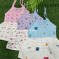 Color cotton with muslin knot frock combo pack (best 3 dispatched)(0-3m)