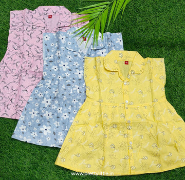 Adorable Printed Collar Dress – Combo Pack for Little Fashionistas (0-3 Years)