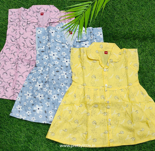 Adorable Printed Collar Dress – Combo Pack for Little Fashionistas (0-3 Years)
