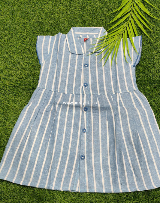 Collor Striped summer Cotton Frock – Stylish & Comfortable (best 1 dispatched)