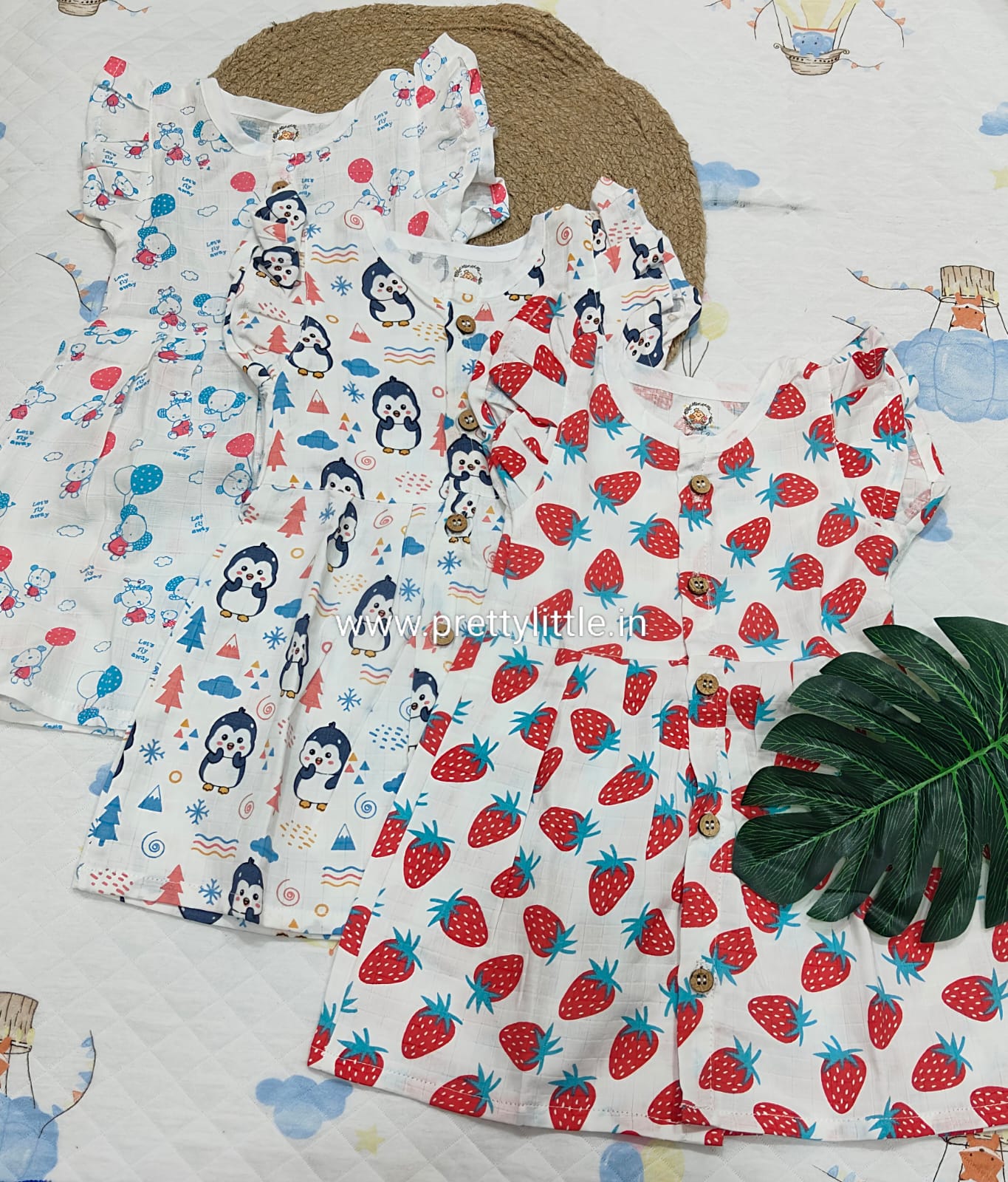 Soft Muslin Baby Frock – Happy Prints, Comfy Fit(Best Combo Dispatched