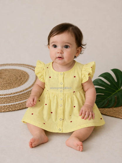 Pretty Little cloud  Muslin Baby Frock | 0–2 Years | Soft & Breathable