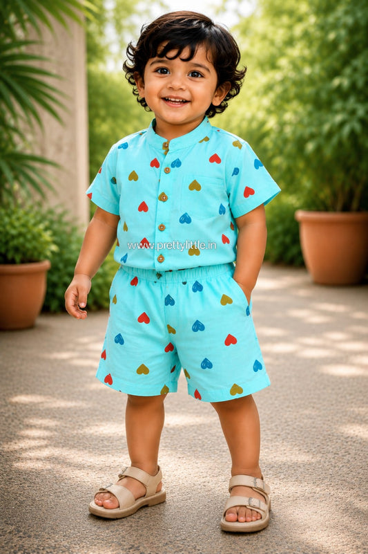 Mini Heart ❤️ Muslin Co-ord  – Ultra-Soft Baby Wear