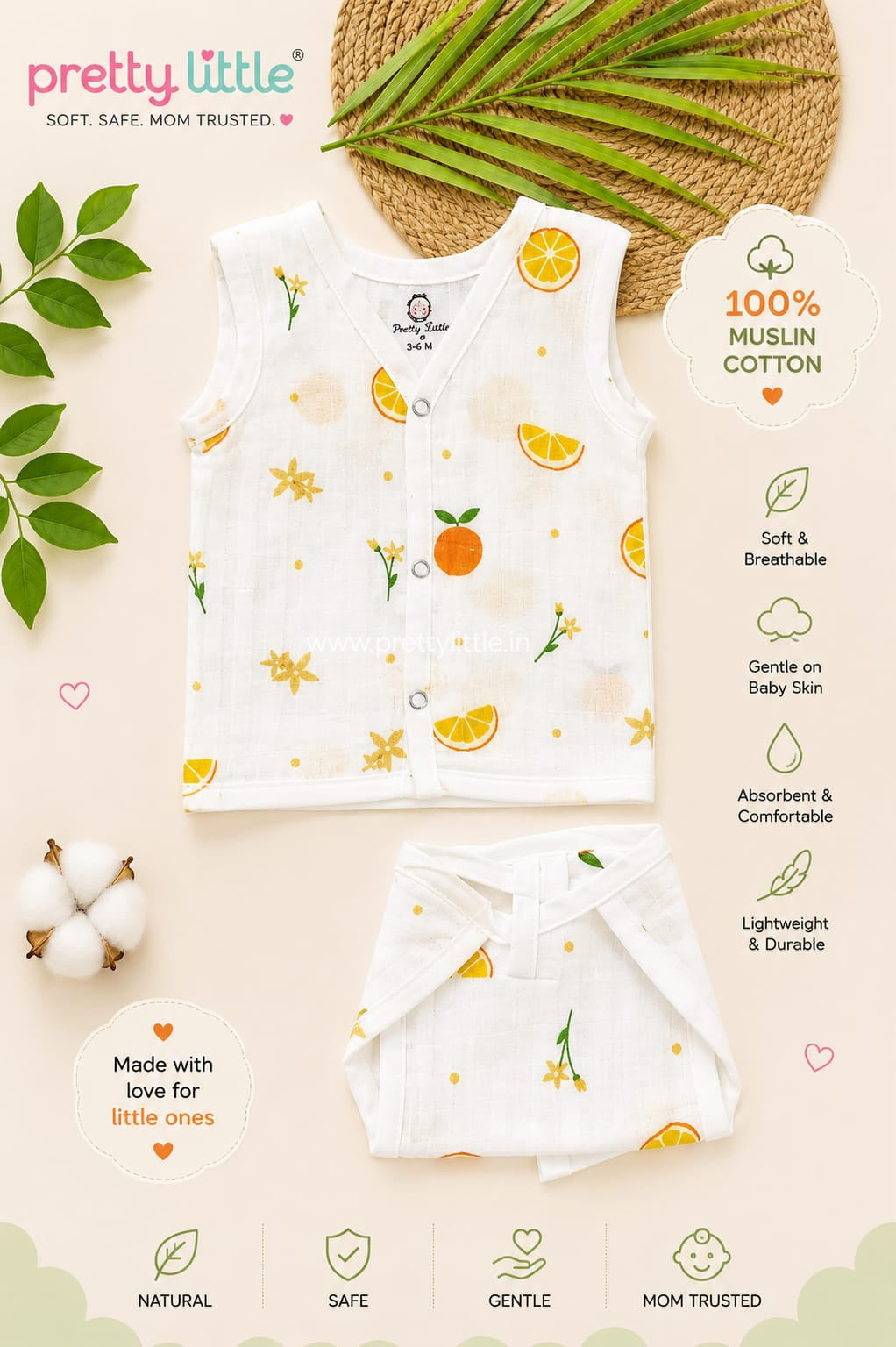 Little Love Muslin Jabla & Langot Nappy Set