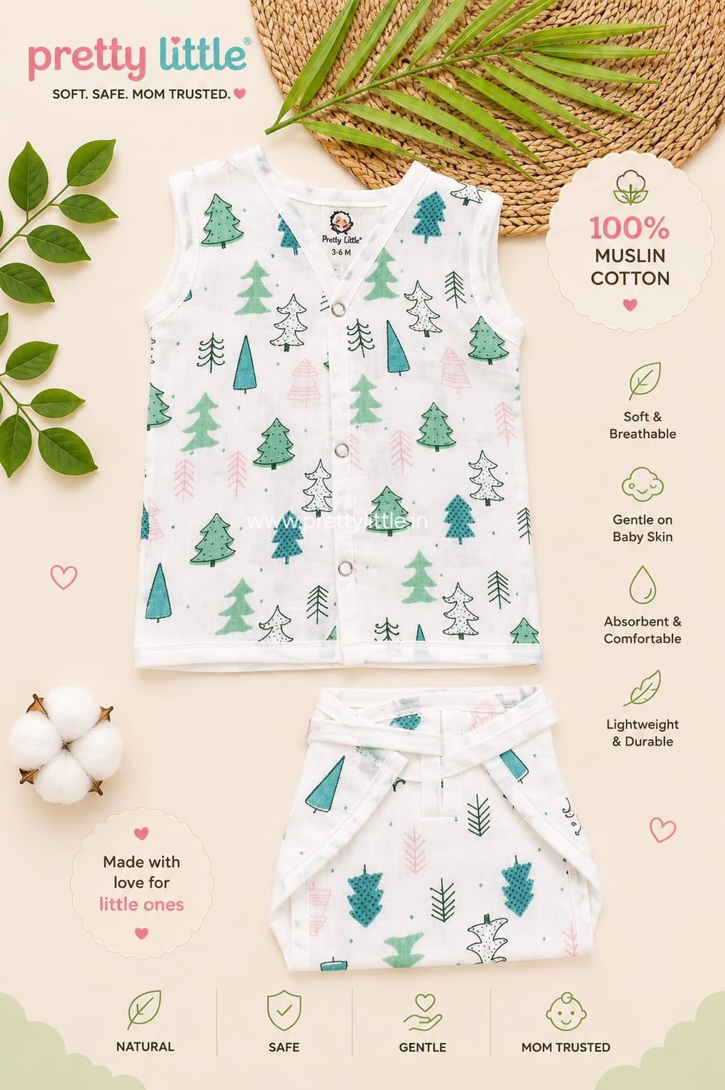 Little Love Muslin Jabla & Langot Nappy Set