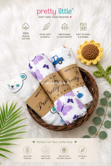 Soft Muslin Baby Bath Towel – Lightweight & Comfortable