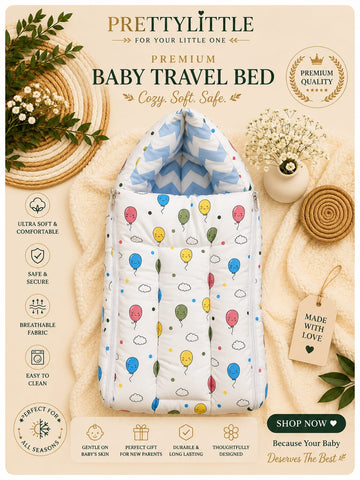 Cute Balloon Print Baby Sleeping Bag – Soft & Comfortable Newborn Swaddle