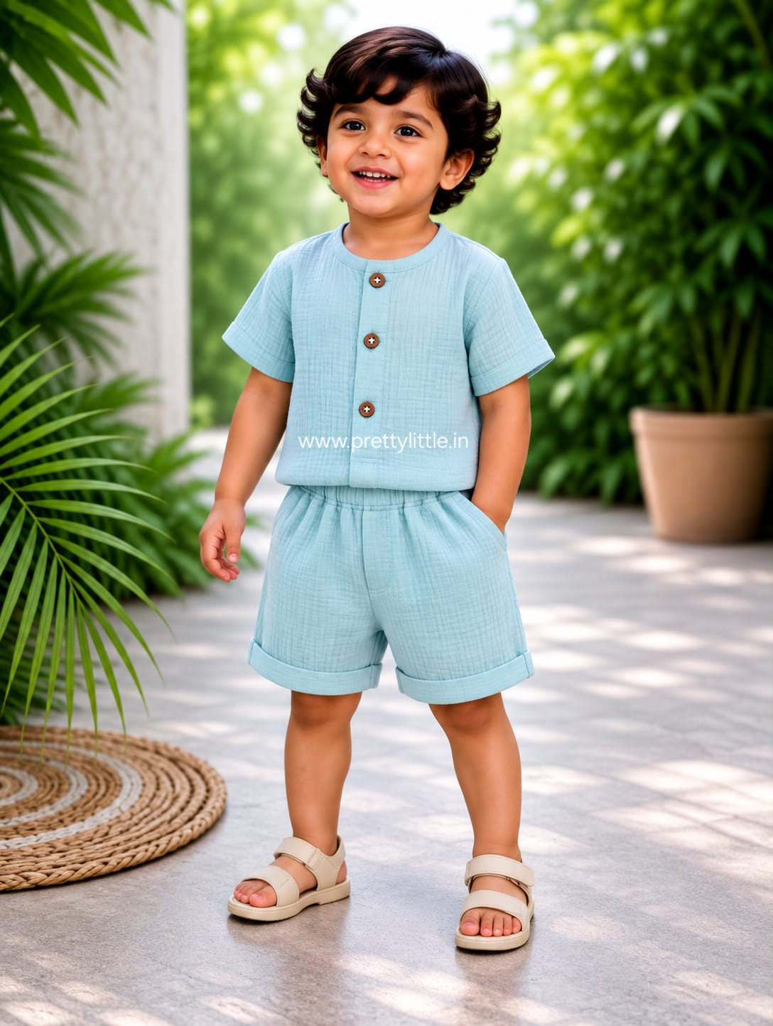 Crinkled Muslin Co-ord Set | Unisex Kids Wear – Up to 4 Years