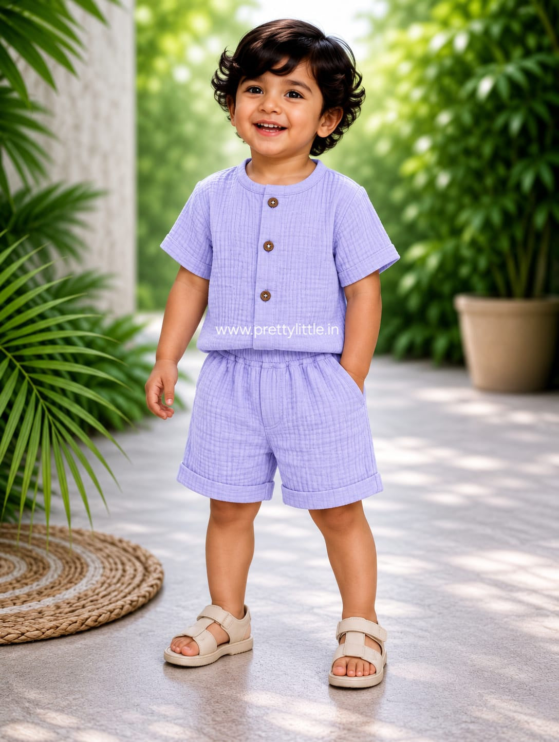 Crinkled Muslin Co-ord Set | Unisex Kids Wear – Up to 4 Years