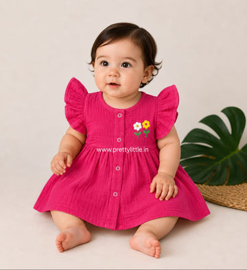Cloud Soft Crinkled Muslin Frock