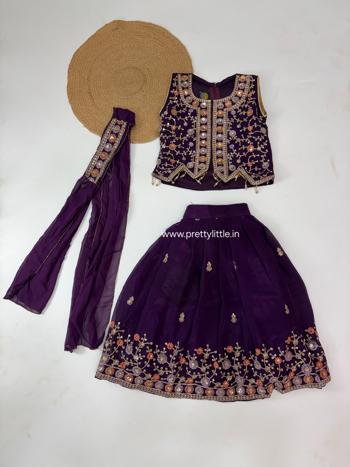 Meher Royal Floral Embroidered Lehenga Set – 1 to 2 Year  2-3 year