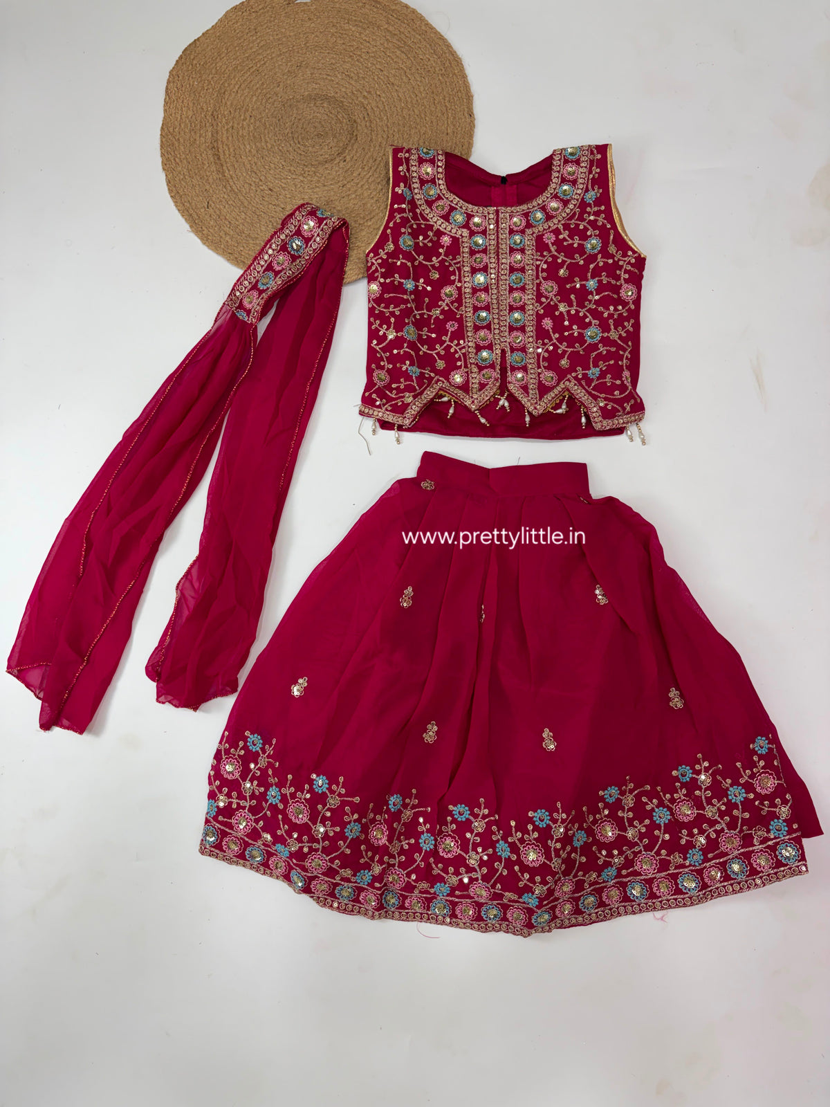 Meher Royal Floral Embroidered Lehenga Set – 1 to 2 Year  2-3 year
