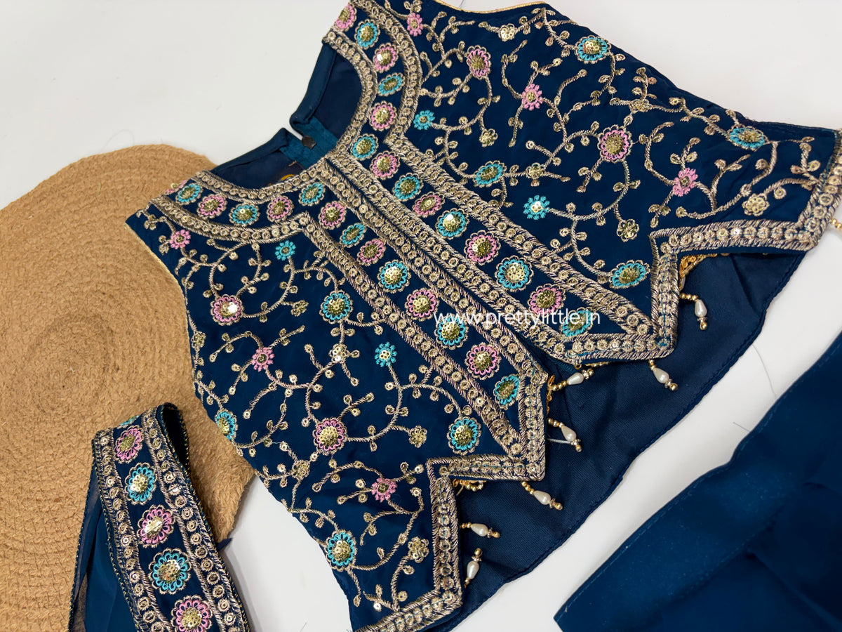 Meher Royal Floral Embroidered Lehenga Set – 1 to 2 Year  2-3 year