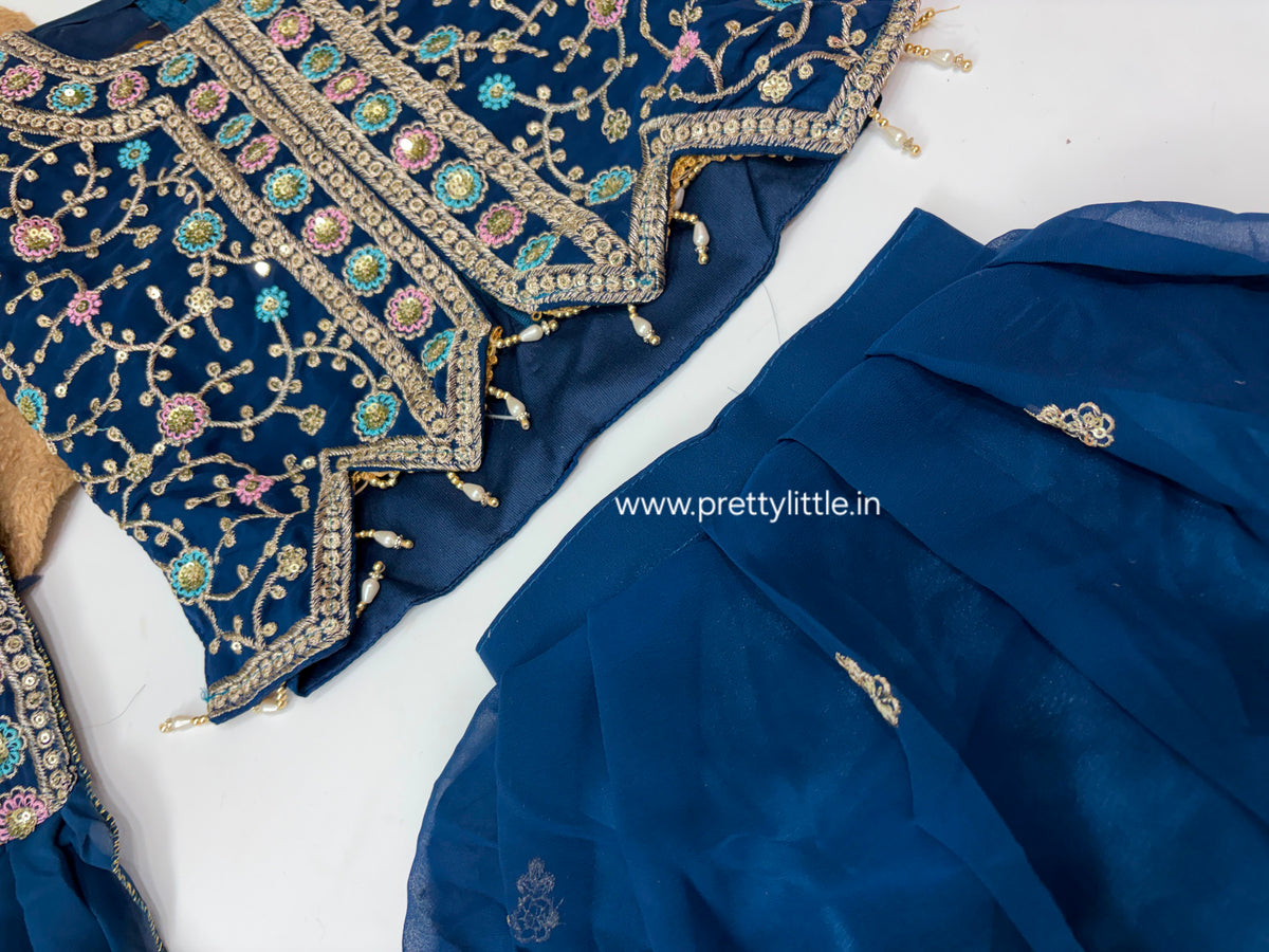 Meher Royal Floral Embroidered Lehenga Set – 1 to 2 Year  2-3 year
