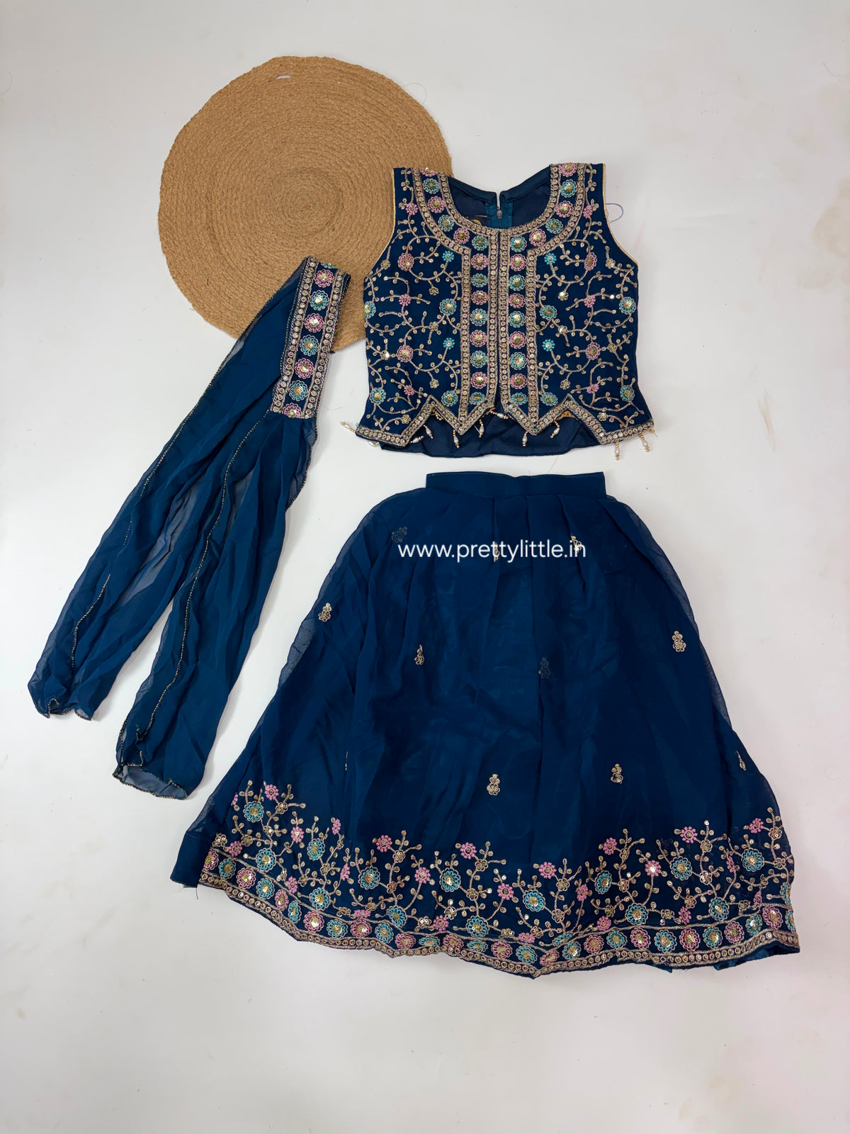 Meher Royal Floral Embroidered Lehenga Set – 1 to 2 Year  2-3 year